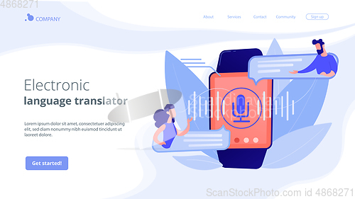 Image of Digital translator concept landing page.