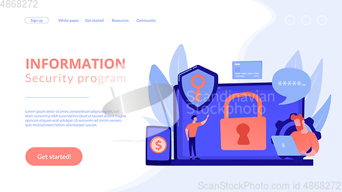 Image of Cyber security software concept landing page.