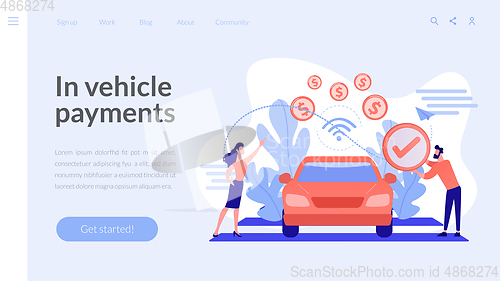 Image of In vehicle payments concept landing page.