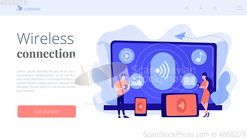 Image of Bluetooth connection concept landing page.