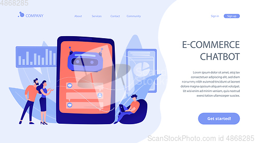 Image of Chatbot customer serviceconcept landing page.
