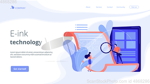 Image of Electronic paper concept landing page.