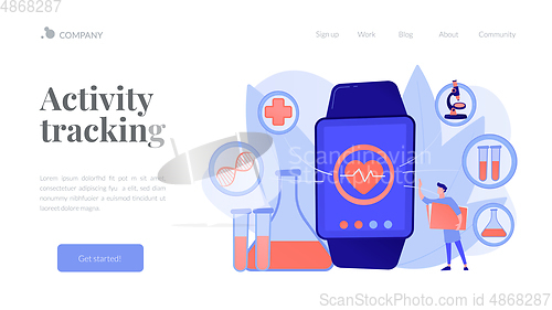 Image of Smartwatch health tracker concept landing page.