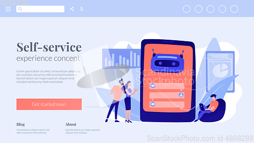 Image of Chatbot customer serviceconcept landing page.