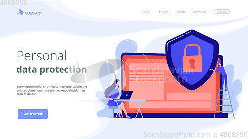 Image of Data privacy concept landing page.