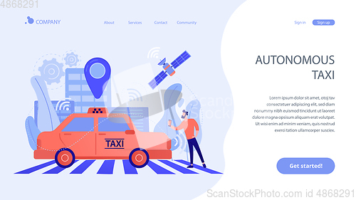 Image of Autonomous taxi concept landing page.