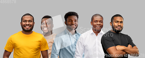 Image of group of happy smiling african american men