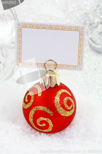 Image of Christmas ball with label