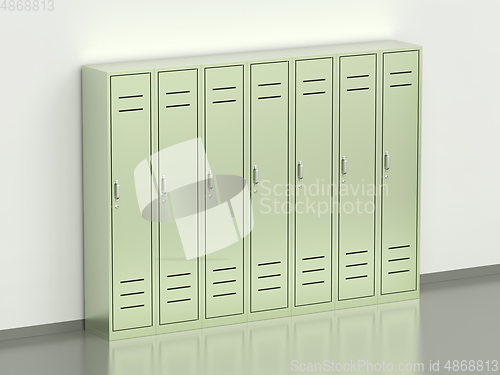 Image of Green metal lockers