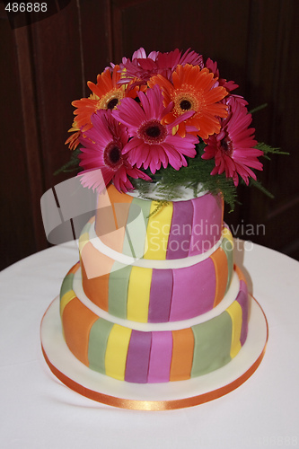 Image of colourful wedding cake