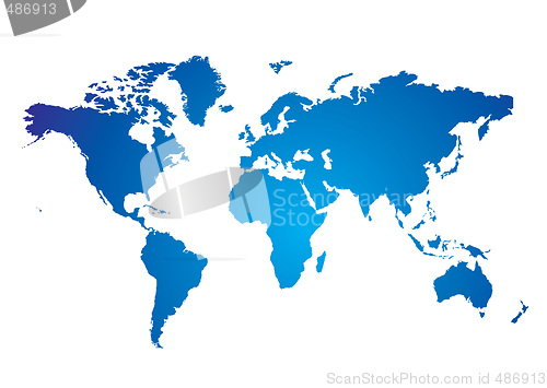 Image of world map blue