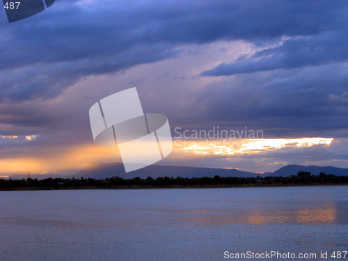 Image of Blue sunset. Laos