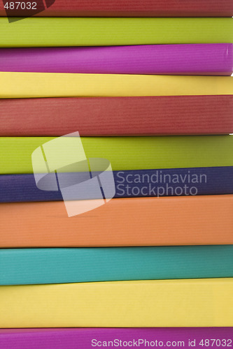 Image of pattern of colorful books covers