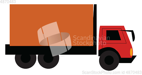 Image of A red commercial vehicle or truck to transport goods vector colo