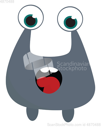 Image of An ugly grey monster vector or color illustration