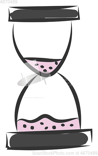 Image of A glass sand clock vector or color illustration