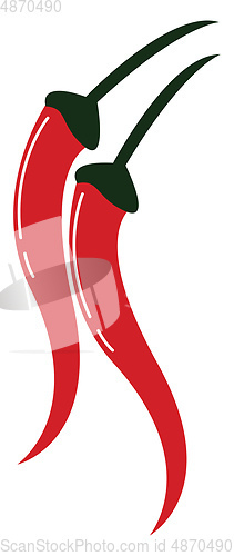 Image of Painting of a pair of red chilies with a white exclamation mark 