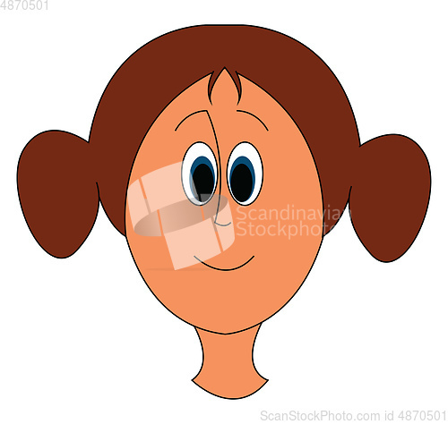 Image of Brunette girl smilingillustration vector on white background