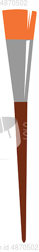 Image of Painting of a brown artistic paint brush vector or color illustr