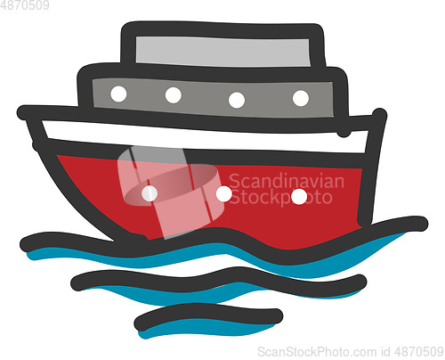 Image of Red boat illustration vector on white background 