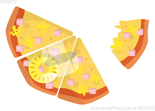 Image of Half eaten Hawaiian pizzaPrint