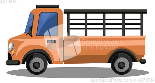 Image of Orange lory truck for transporting glass vector illustrition on 