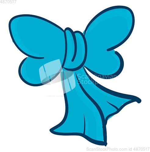 Image of Clipart of a blue bow vector or color illustration