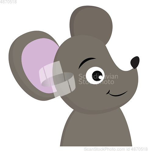 Image of A cute black mouse vector or color illustration