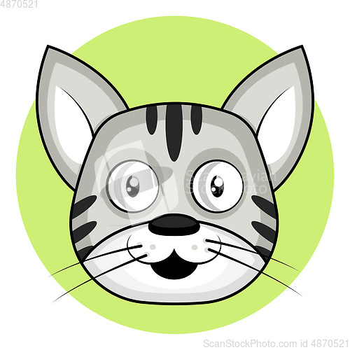 Image of Cartoon white cat vector illustration on white background