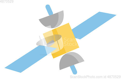 Image of Blue and yellow colored satellite earth stations vector or color