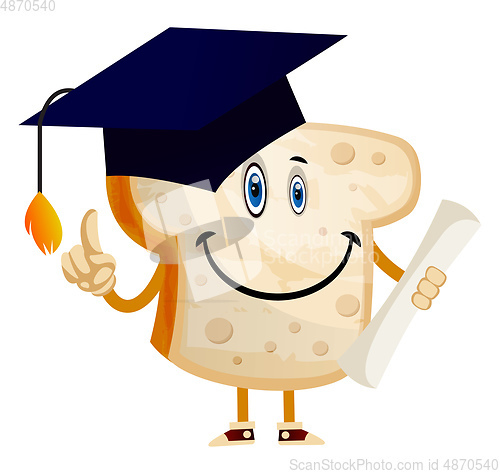 Image of Graduating Bread illustration vector on white background