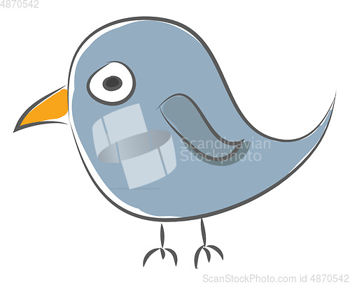 Image of Simple cartoon of a blue sparrow vector illustration on white ba