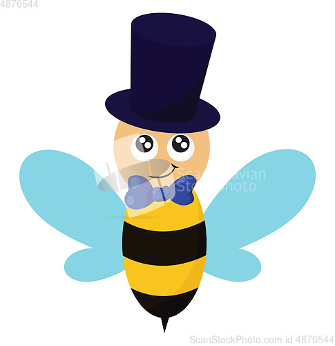 Image of Honeybee with a tie vector or color illustration