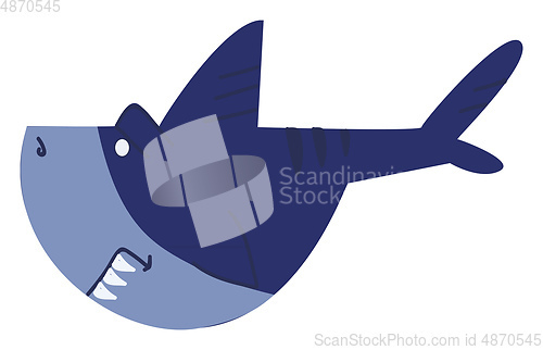 Image of A blue shark with its sharp teeth vector color drawing or illust