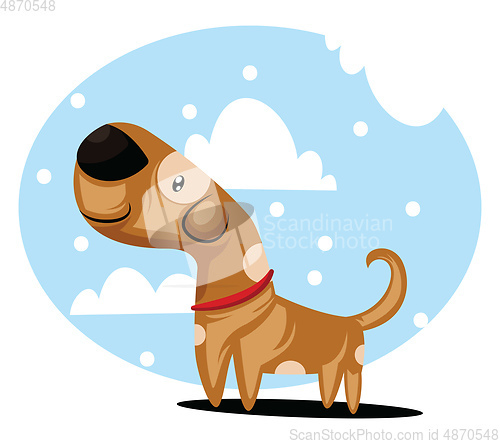 Image of Chinese New Year dog and snow vector illustration