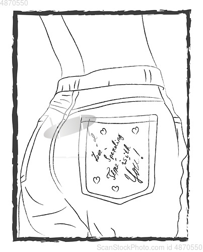Image of Scribble on jeans vector or color illustration