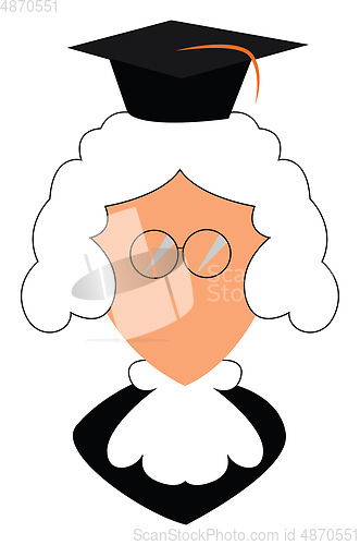 Image of Cartoon funny judge vector or color illustration