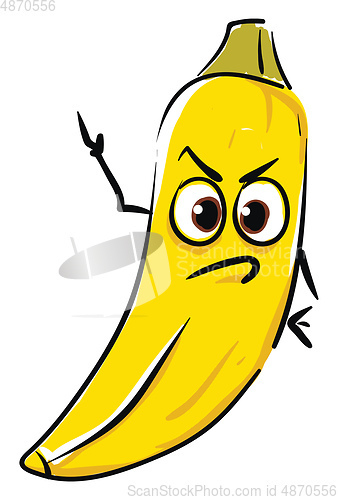 Image of An angry banana vector or color illustration