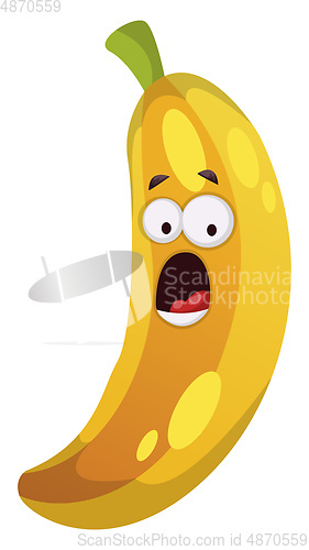 Image of Surprised banana illustration vector on white background