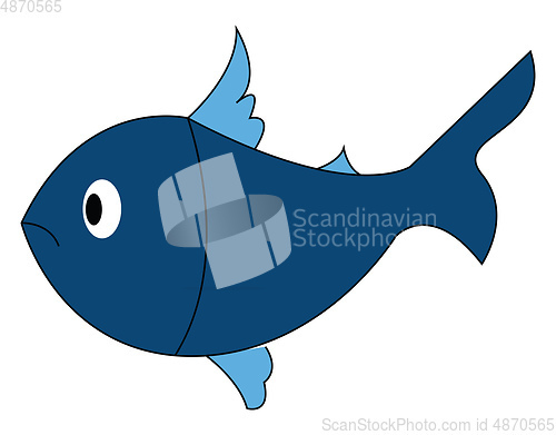 Image of Sad fish illustration vector on white background 