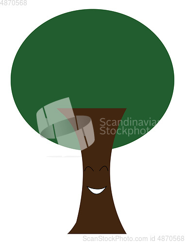 Image of A green tree vector or color illustration