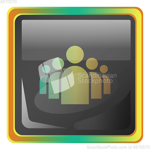 Image of Groupchat grey square vector icon illustration with yellow and g