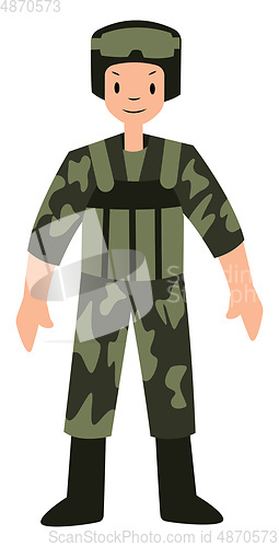 Image of Soldier character vector illustration on a white background