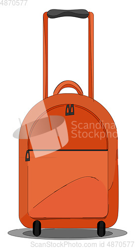 Image of Orange suitcase vector or color illustration