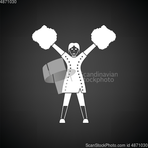 Image of American football cheerleader girl icon
