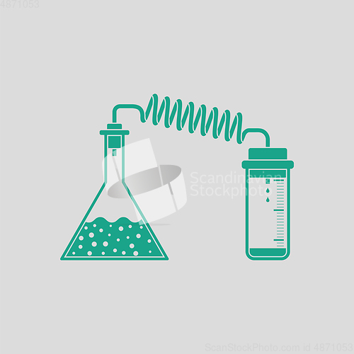 Image of Icon of chemistry reaction with two flask