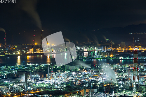 Image of Mizushima industrial area in Japan at night