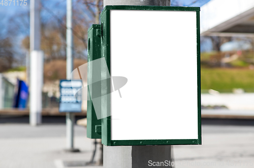 Image of empty billboard on waste container in tallinn city