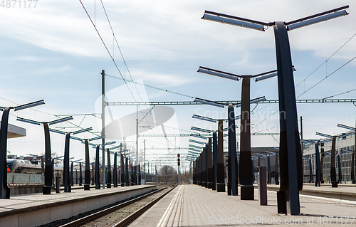 Image of empty railway station in tallinn city, estonia