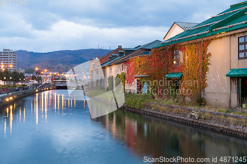 Image of Otaru canel in Japan at night